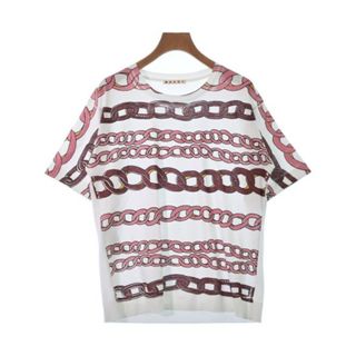 マルニ(Marni)のMARNI マルニ Tシャツ・カットソー 40(M位) 白x赤xピンク(総柄) 【古着】【中古】(カットソー(半袖/袖なし))