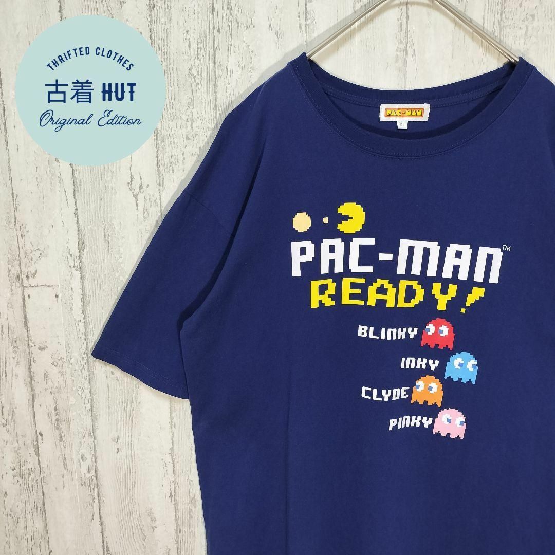 パックマン　ゲームTシャツ　BANDAI　ドット絵　レトロデザイン　ゆるダボ