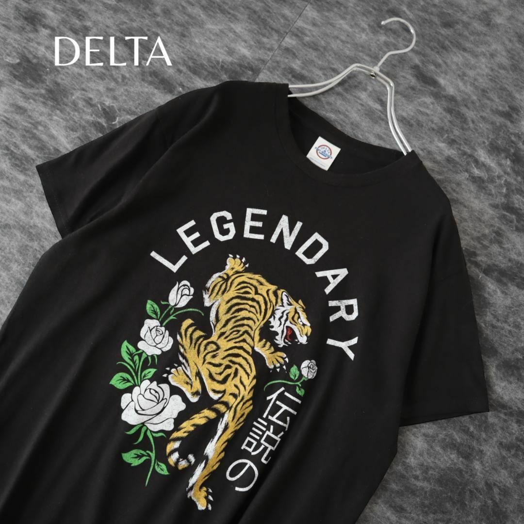 【DELTA】伝説の legendary 虎 タイガー プリント Tシャツ 黒