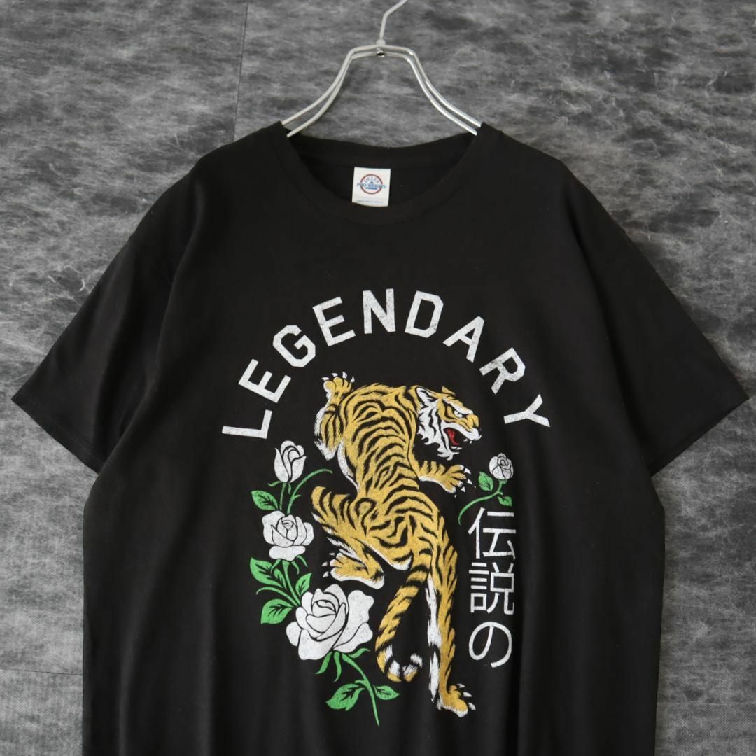 【DELTA】伝説の legendary 虎 タイガー プリント Tシャツ 黒