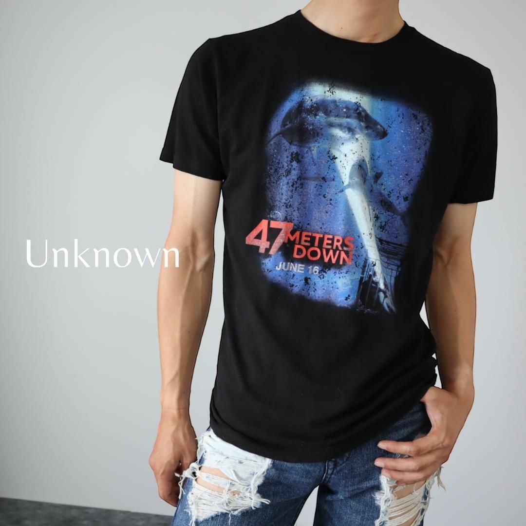 ART VINTAGE(アートヴィンテージ)の【47 METERS DOWN】海底47m ムービー 映画 Tシャツ 黒 M メンズのトップス(Tシャツ/カットソー(半袖/袖なし))の商品写真