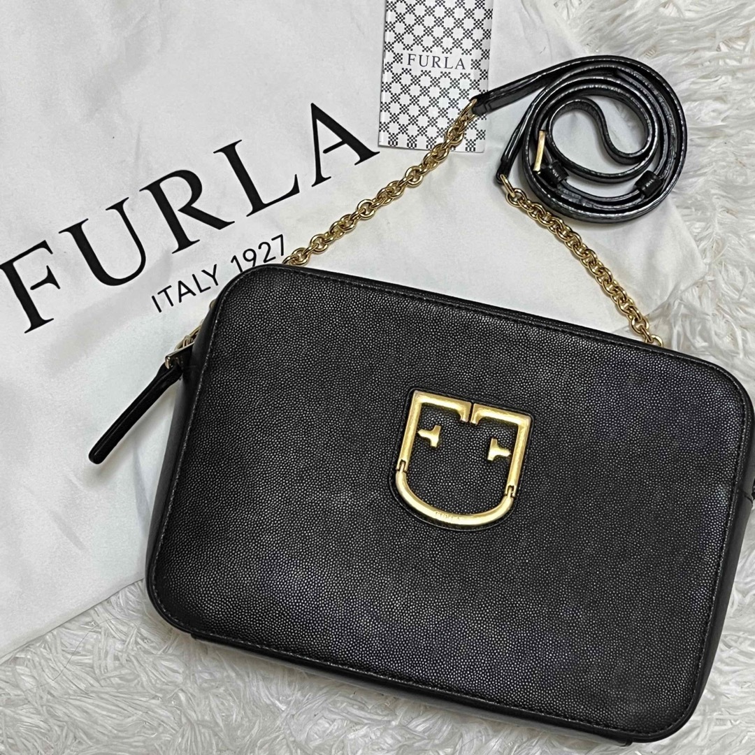 Furla(フルラ)の✨美品✨人気✨フルラ ショルダーバッグ チェーン ベルヴェデーレ レザー 黒 レディースのバッグ(ショルダーバッグ)の商品写真