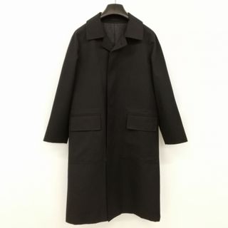 19AW ウール コットン ステンカラー コート 美品 S ブラック IBO42