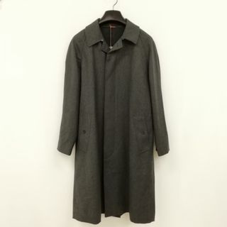 19AW ウール ステンカラー コート 比翼 S チャコール IBO42