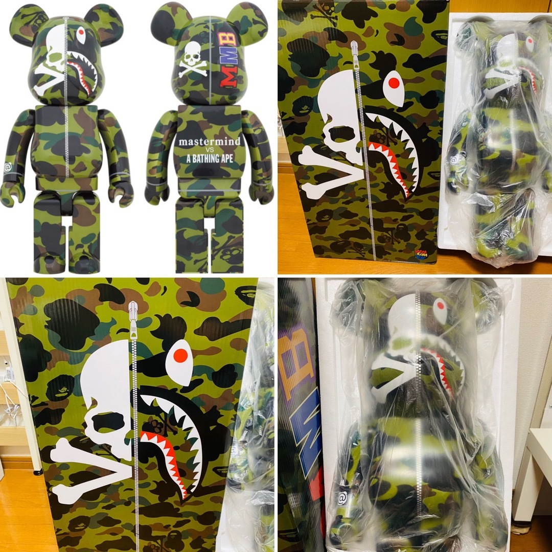 MEDICOM TOY(メディコムトイ)のBE@RBRICK 1000% mastermind VS BAPE GREEN エンタメ/ホビーのフィギュア(その他)の商品写真