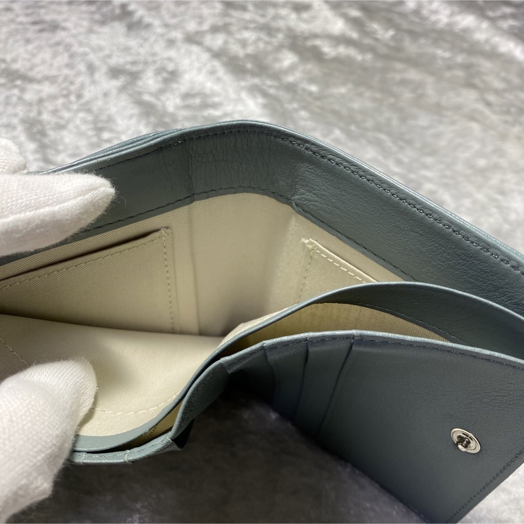 美品】マーガレットハウエル idea 二つ折り財布 箱付き ブルー レザー