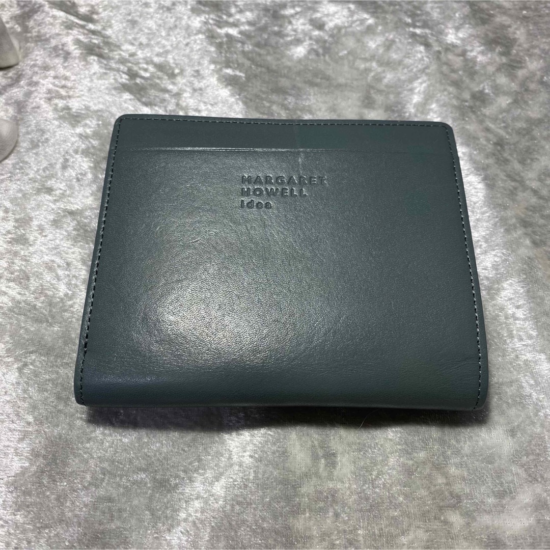 美品】マーガレットハウエル idea 二つ折り財布 箱付き ブルー レザー