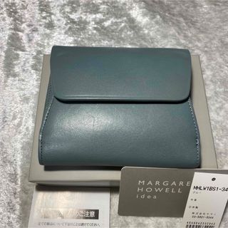 【美品】マーガレットハウエル idea 二つ折り財布 箱付き ブルー レザー