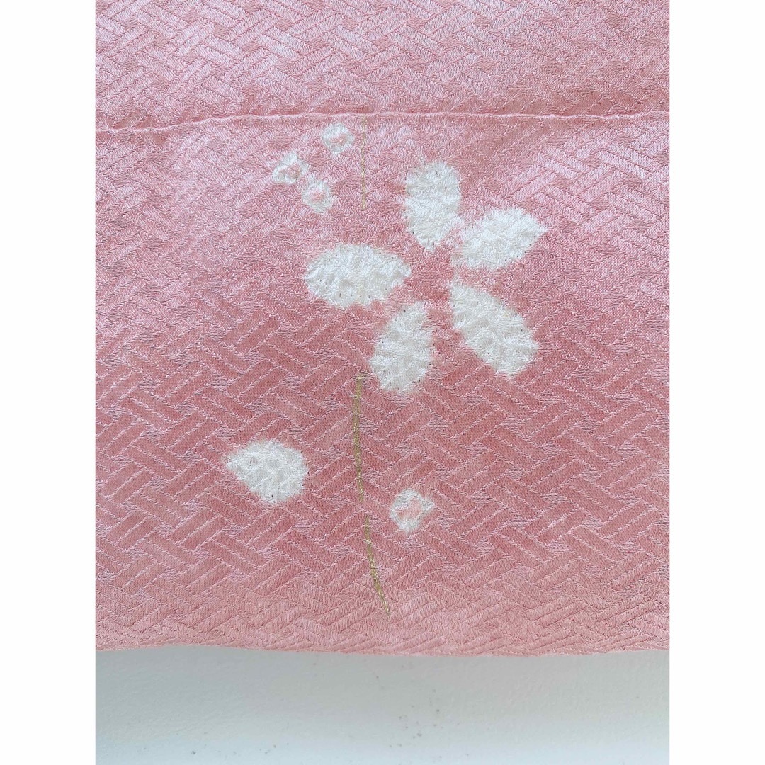 正絹着物(ピンク・桜・一部絞り)156cm&古典調袋帯セット
