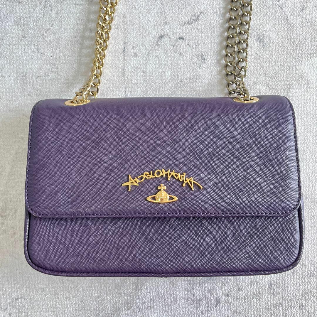 Vivienne Westwood(ヴィヴィアンウエストウッド)の【ヴィヴィアンウエストウッド】アングロマニア チェーンショルダーバッグ オーブ紫 レディースのバッグ(ショルダーバッグ)の商品写真