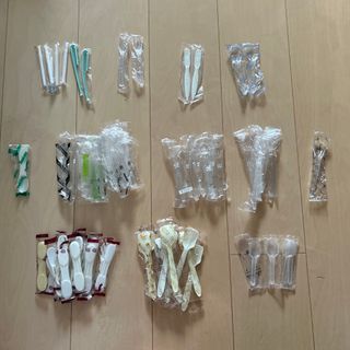 プラスチックスプーン他　82本(スプーン/フォーク)