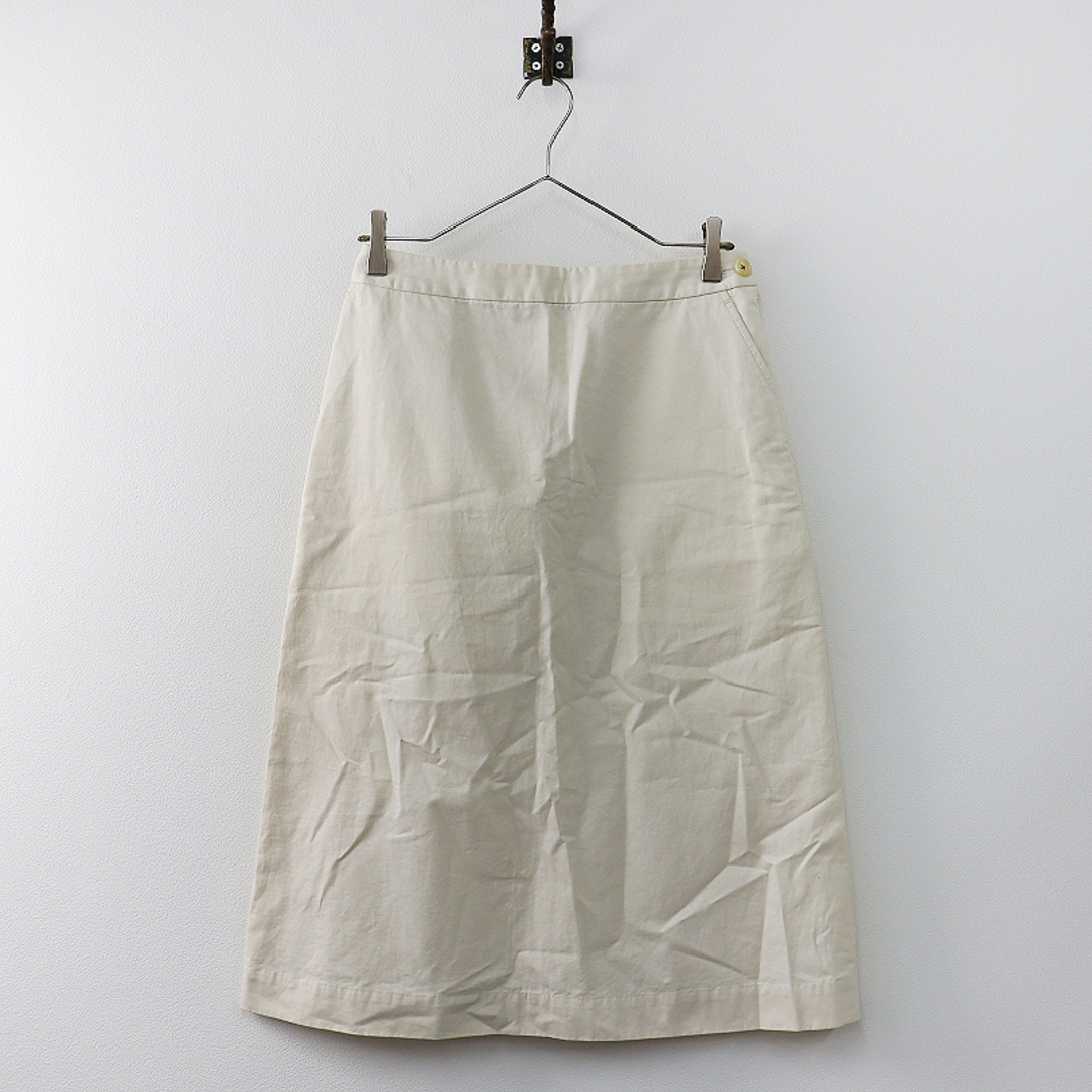 MARGARET HOWELL(マーガレットハウエル)のMARGARET HOWELL マーガレットハウエル LIGHT COTTON LINEN TWILL 2/アイボリー ボトムス タイト スカート【2400013452106】 レディースのスカート(ひざ丈スカート)の商品写真