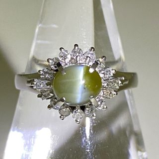 クリソベリルキャッツアイ デザインリング 15号 Pt900 【中古】の通販 ...