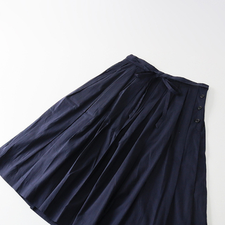 マーガレットハウエル 美品 日本製 リネンブレンド プリーツ フレアスカート