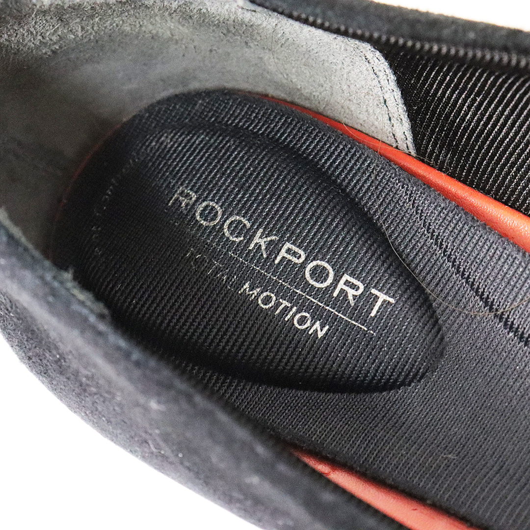 ROCKPORT ロックポート　黒本革スウェードオープントゥ黒ハイヒール美品