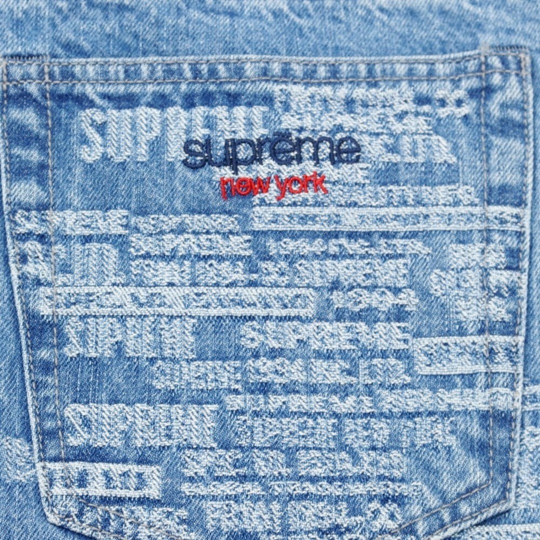 【中古】シュプリーム Supreme 2023年春夏 Trademark Jacquard Baggy Jean バギージーンズ デニムパンツ  ブルー【サイズ34】【メンズ】