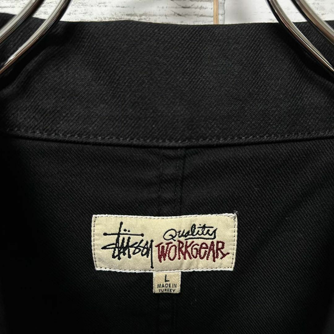 【人気Lサイズ】ステューシー☆総柄 刺繍ワンポイントロゴ カバーオール 美品