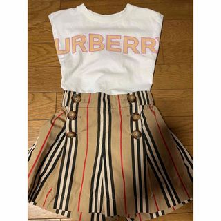 バーバリー(BURBERRY)のバーバリー  キッズ　ストライプパンツ　ロゴTシャツ(Tシャツ/カットソー)