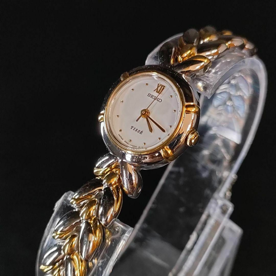 美品【稼働品】SEIKO セイコーティセ 4N21 ホワイト シルバー ゴールド