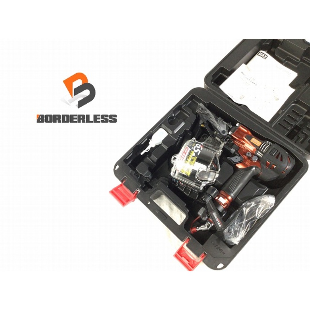 ☆未使用品☆MAX マックス 高圧 65mm スーパーネイラ コイルネイラ HN-65N4 ( D ) - R レッド エアロスター エア釘打ち機 76501