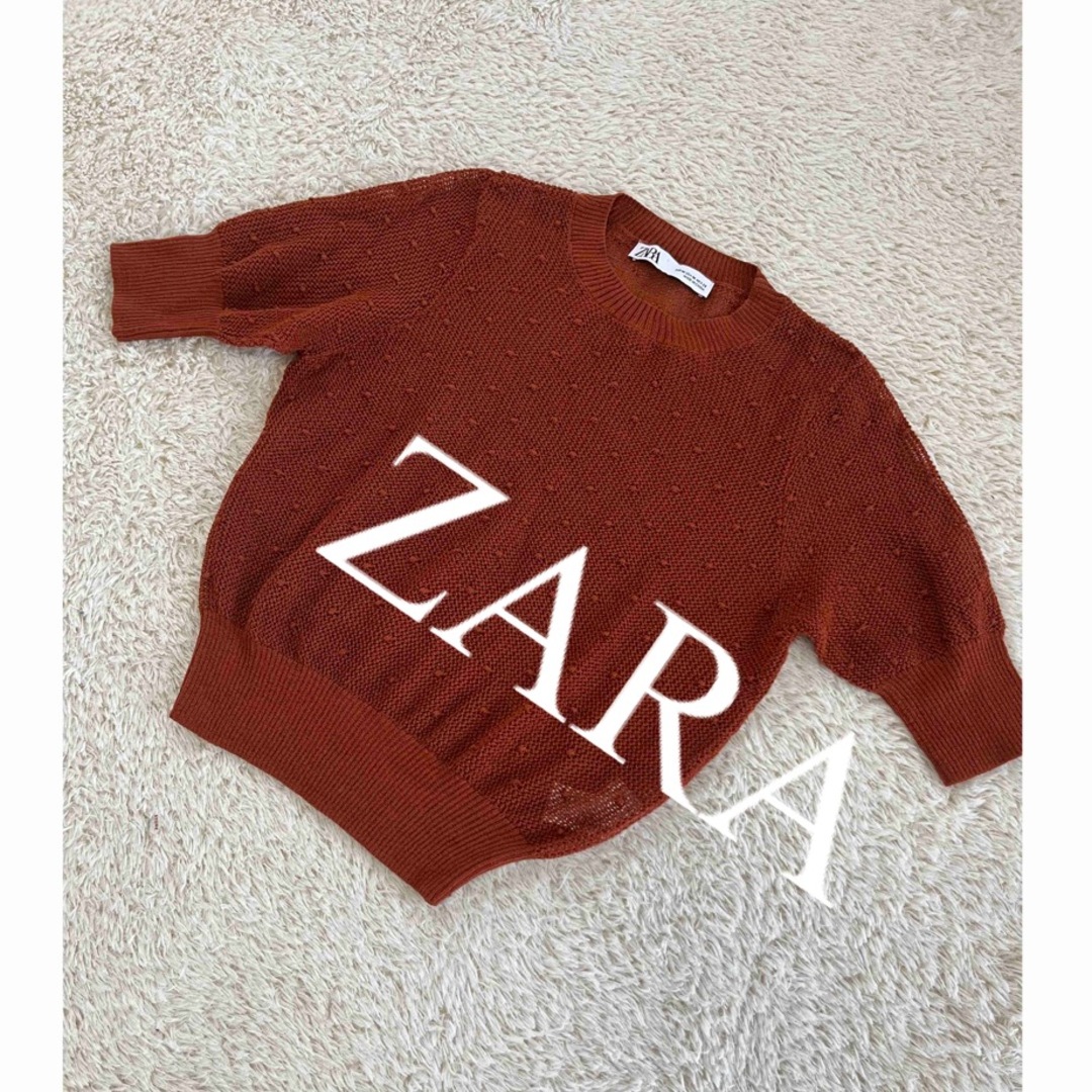 ZARA(ザラ)の美品　ZARA ザラ　トップス　サマーニット　ドット　人気　完売 レディースのトップス(ニット/セーター)の商品写真