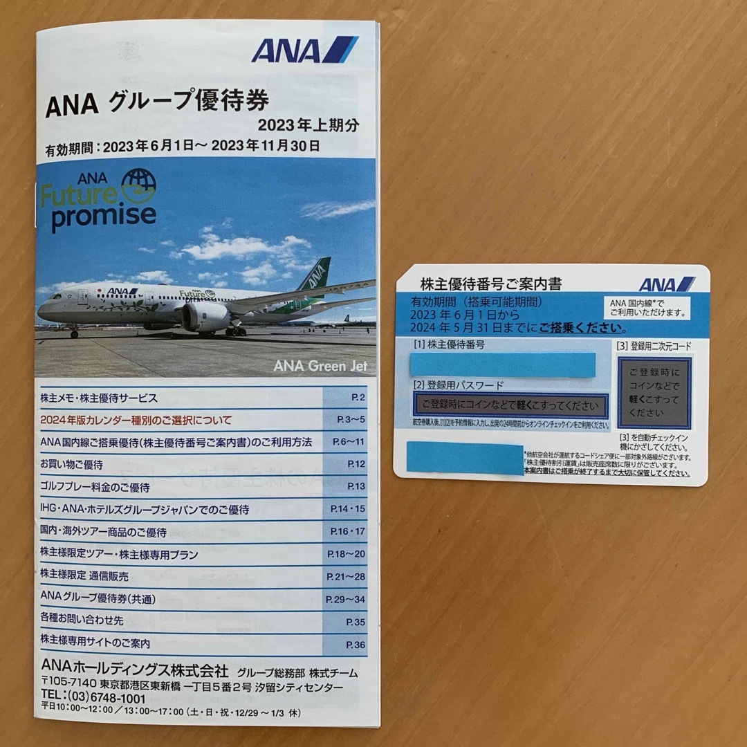 ANA(全日本空輸)(エーエヌエー(ゼンニッポンクウユ))のANA株主優待券　グループ優待券　セット チケットの乗車券/交通券(航空券)の商品写真