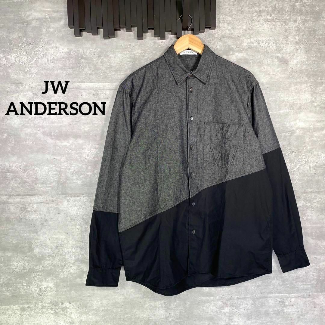 カラーグレーブラック『JW ANDERSON』ジェイダブルアンダーソン (36) 異素材長袖シャツ