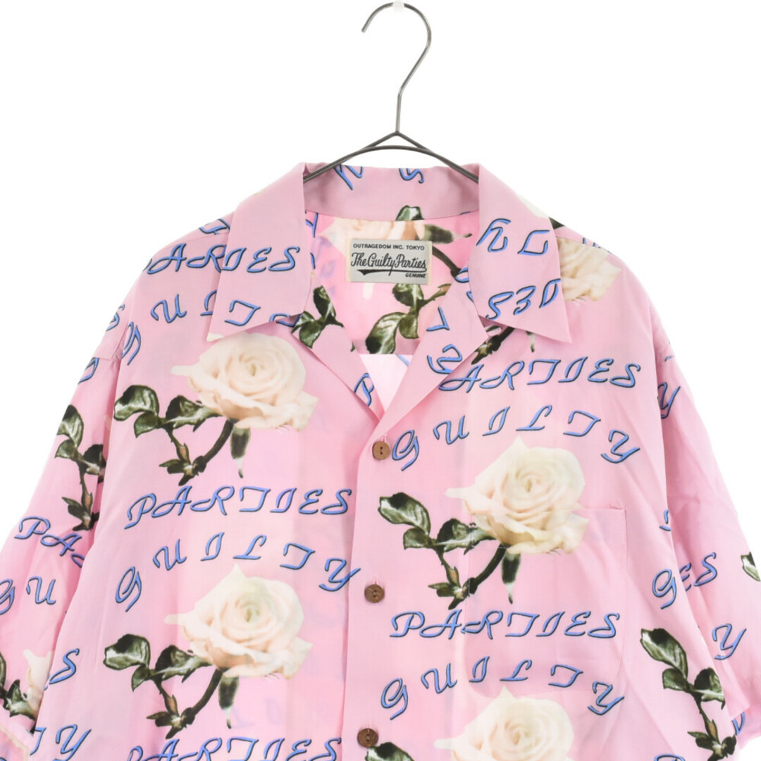 WACKO MARIA(ワコマリア)のWACKO MARIA ワコマリア 22SS HAWAIIAN SHIRT TYPE-4 薔薇柄オープンカラーハワイアン半袖シャツ アロハシャツ ピンク メンズのトップス(シャツ)の商品写真