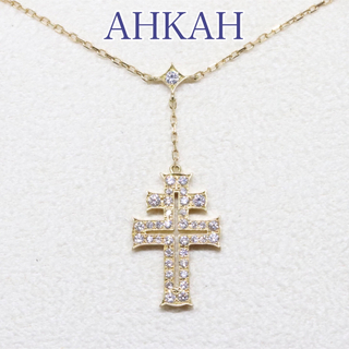 アーカー(AHKAH)のアーカー ダブルクロス ネックレス k18 ダイヤ パヴェ(ネックレス)