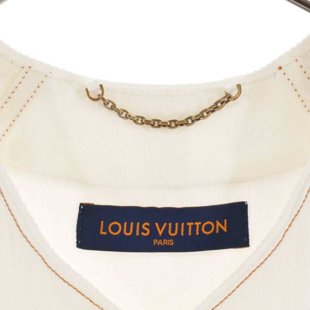 LOUIS VUITTON ルイヴィトン 22SS EMBOSS MONOGRAM DENIM BASEBALL SHIRT エンボスモノグラムプリントデニムベースボールシャツ 半袖シャツ RM221Q E53 HMS45W ホワイト