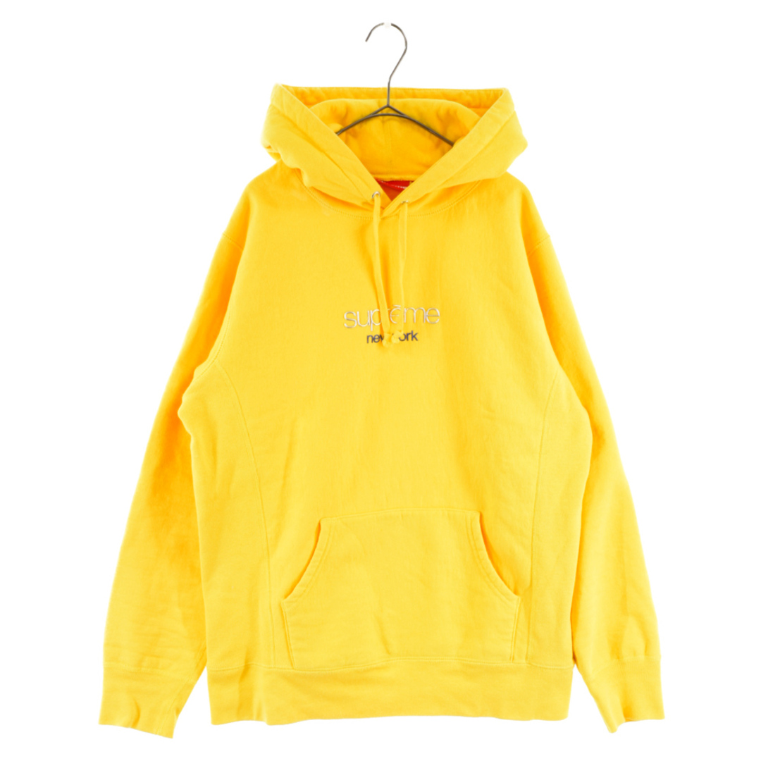 SUPREME シュプリーム 16AW Chrome Classic Logo Hooded Sweatshirt クロームクラシックロゴ フーデッドスウェットシャツ プルオーバーパーカー イエロー