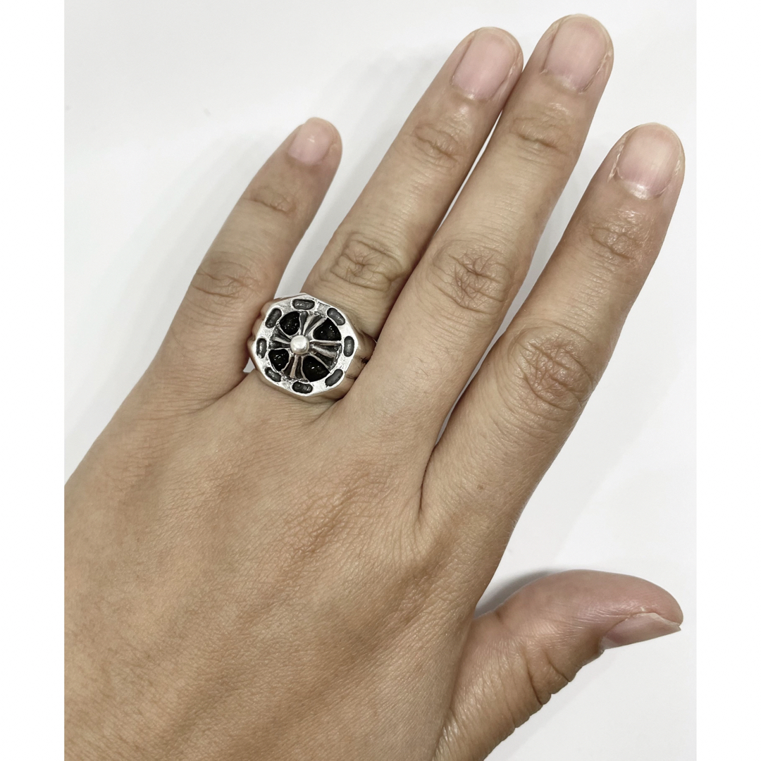 YQsdめ9G印台クロスシグネット　メンズギフト銀指輪silver925シルバー メンズのアクセサリー(リング(指輪))の商品写真