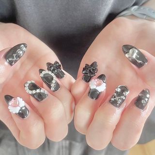 No.61】サブカル♡地雷系 ネイルチップ 量産型 ガーリー たこねいるの