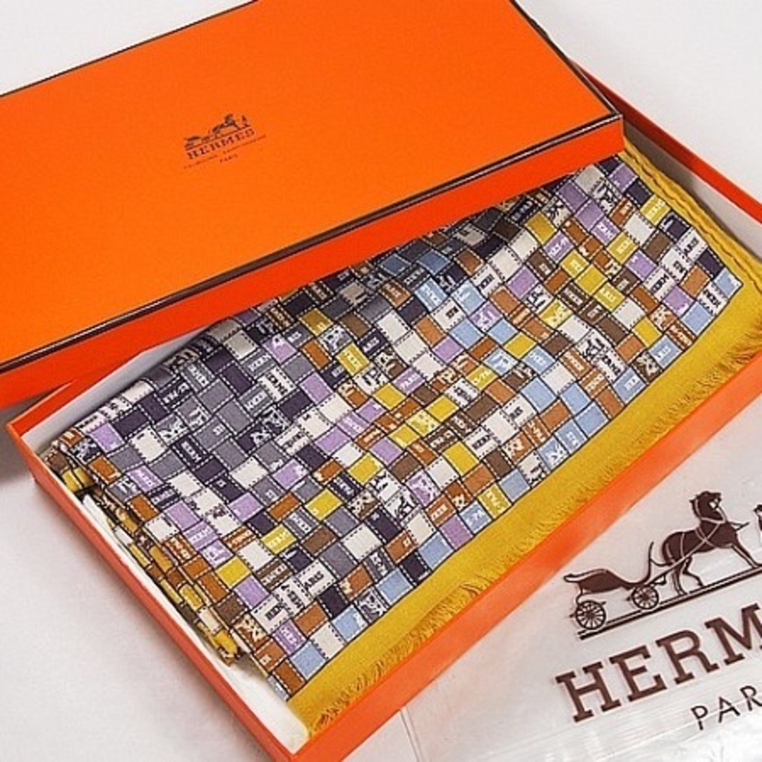 Hermes(エルメス)のエルメス HERMES カシミア シルク ショール マルチカラー 未使用 レディースのファッション小物(マフラー/ショール)の商品写真