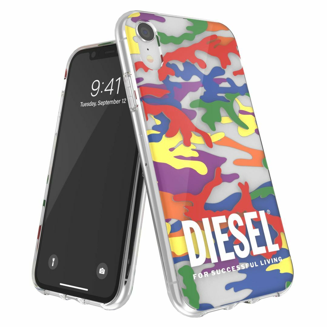 DIESEL iPhoneXRケースクリア SS21 Pride カモフラージュ