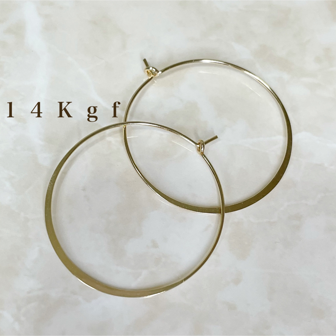 14Kgf ／K14gfシンプルフープピアス ミニフープ 1.5㎝ リングピアス レディースのアクセサリー(ピアス)の商品写真