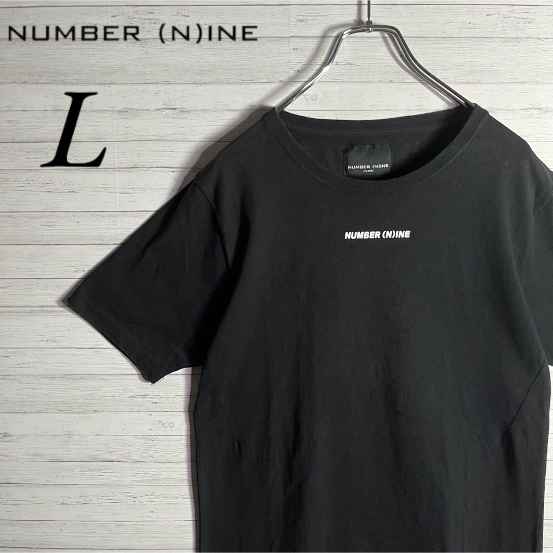 【大人気デザイン】ナンバーナイン センターロゴ バックプリント 人気カラー L黒