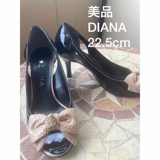 DIANA ダイアナ オープントゥ リボン パンプス 室内履きのみ 美品