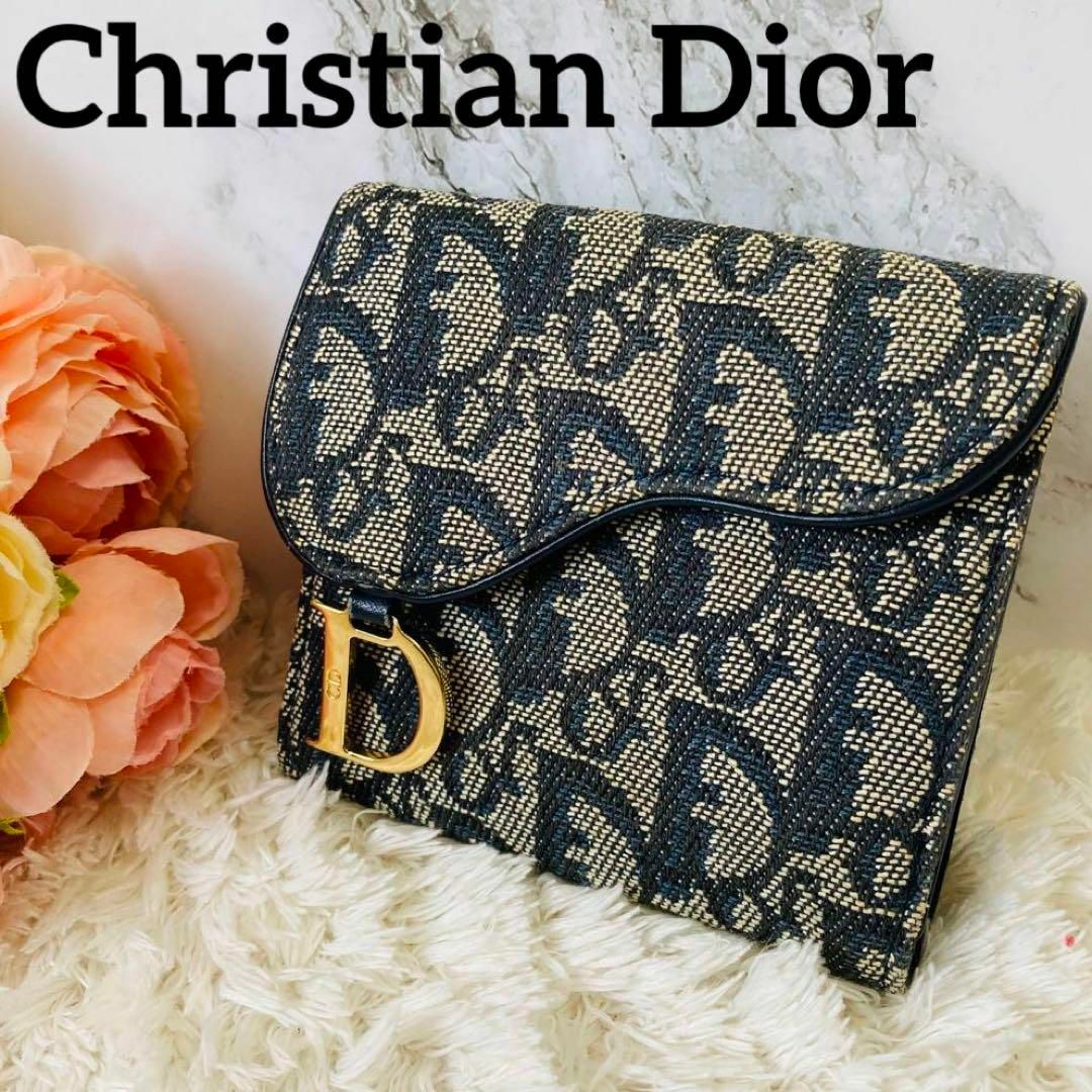 Dior クリスチャンディオール トロッター 二つ折 財布 サドル-