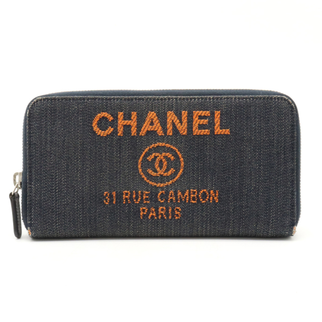 美品☆CHANEL カンボン ドーヴィル ラウンドファスナー長財布