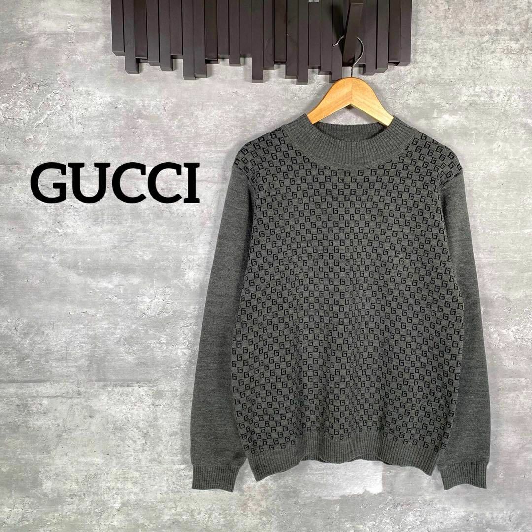 Gucci - 『GUCCI』グッチ 総柄ニットセーター G柄 / グレーの通販 by