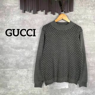 グッチ(Gucci)の『GUCCI』グッチ 総柄ニットセーター G柄 / グレー(ニット/セーター)