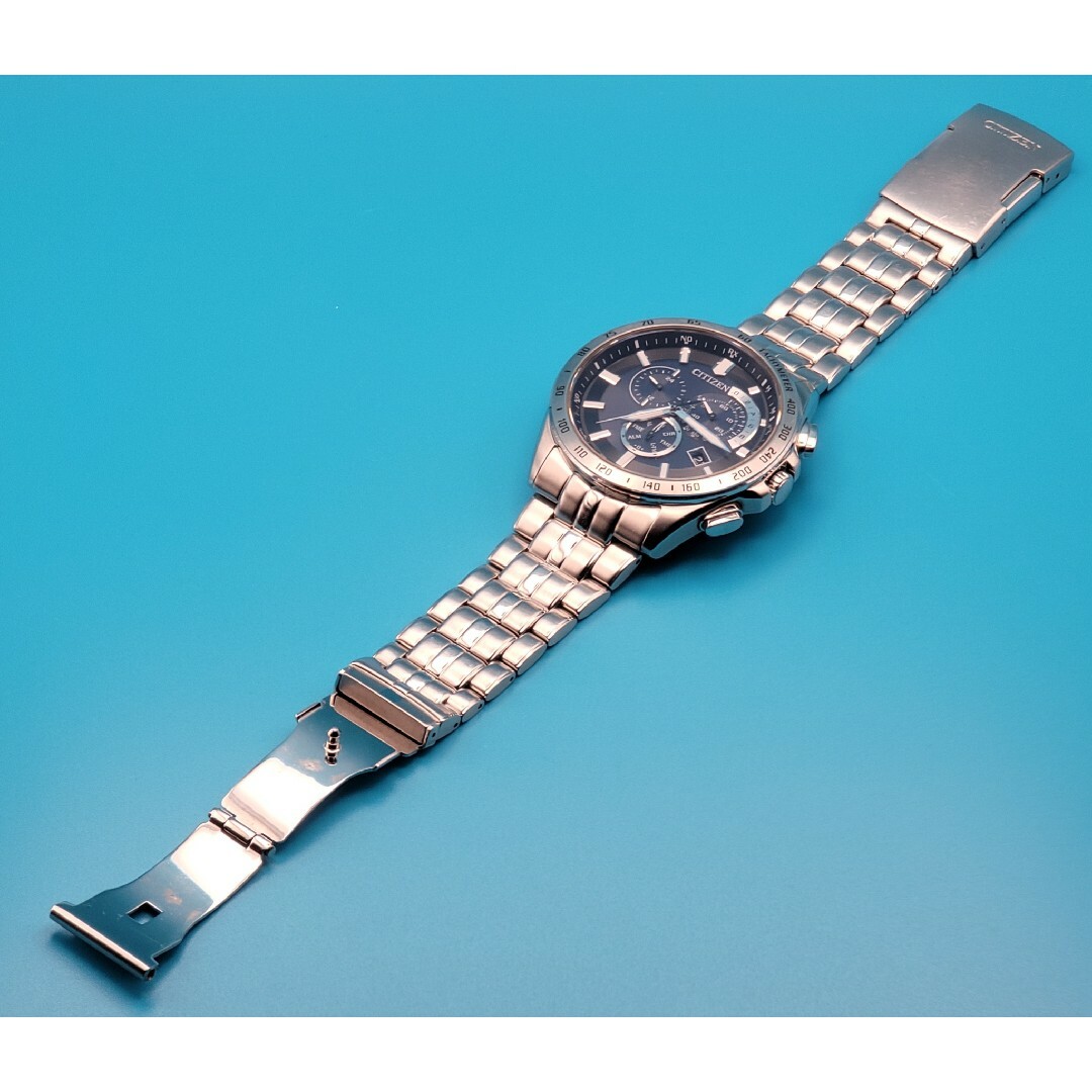 CITIZEN - 動作品【中古】シチズン AT3000-59L 電波時計 二次電池交換