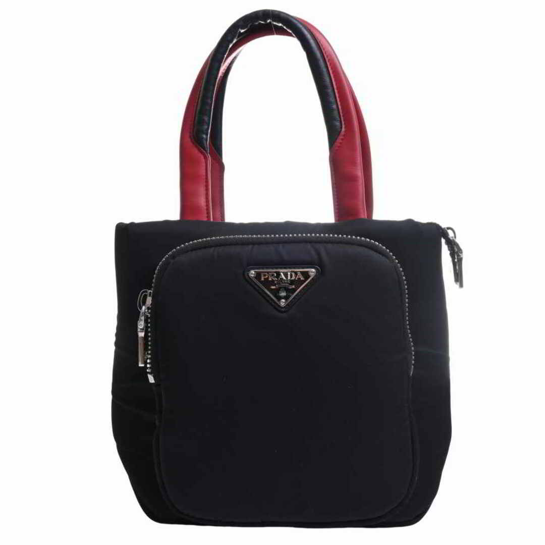 PRADA プラダ TESSUTO POCKET 2WAY トートバッグ 1BG270 ブラック/レッド by