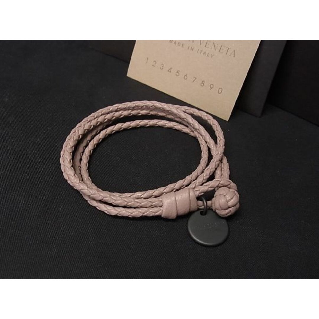 ■新品■未使用■ BOTTEGA VENETA ボッテガヴェネタ イントレチャート レザー 2連 ブレスレット 腕輪 アクセサリー グレージュ系 AE1272ｹZ