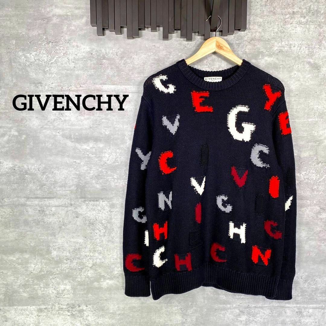 GIVENCHY』ジバンシィ (M) 総柄ニットセーター クルーネック - ニット