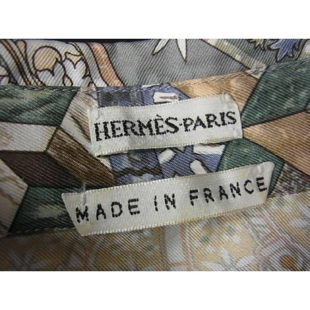 ■希少■美品■ HERMES エルメス マルジェラ期 ヴィンテージ TROPHEES de VENISE シルク100％ シャツ ブラウス 長袖 42 レディース Y8444UU