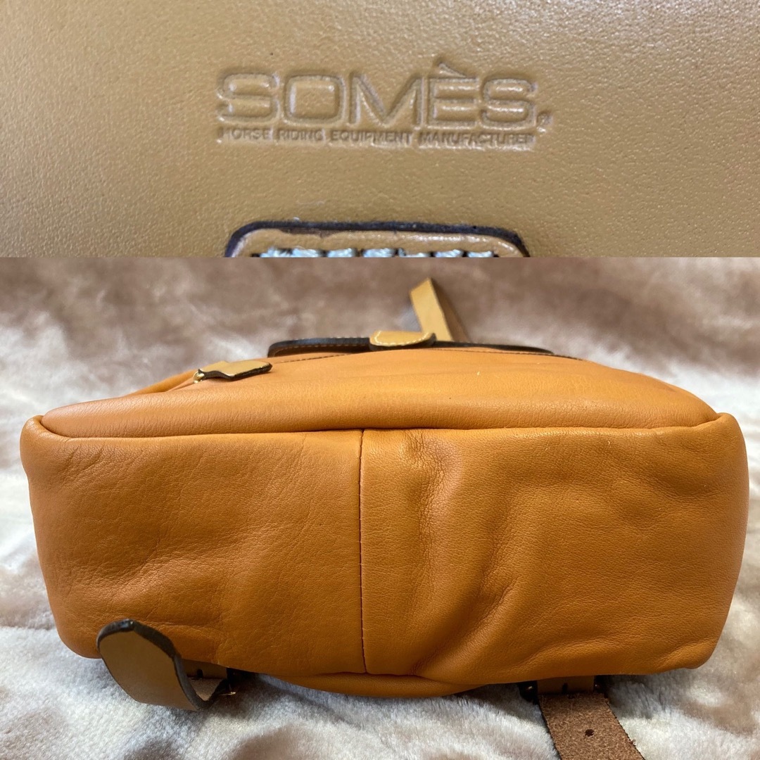 【美品】SOMES SADDLE ソメスサドル リュック  レザー シボ革 赤