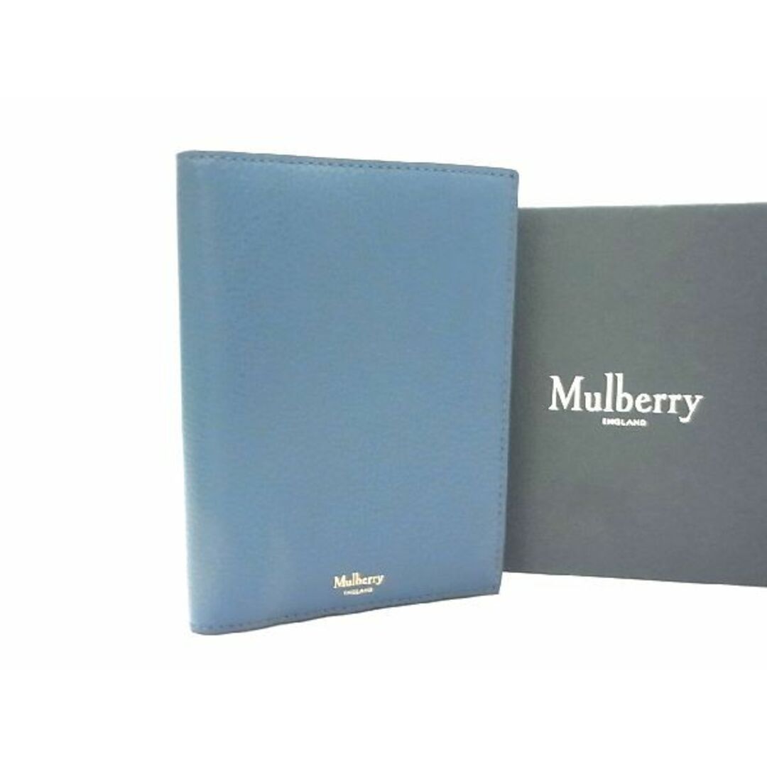■新品■未使用■ MULBERRY マルベリー レザー パスポートケース パスポートカバー カード入れ メンズ レディース ブルー系 AJ5746MZ