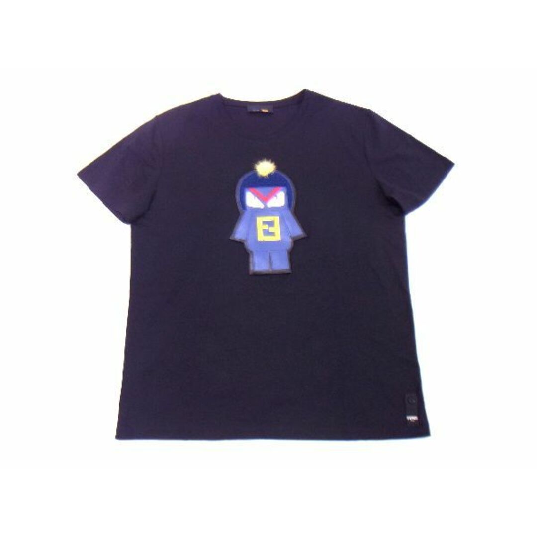 ■希少■極美品■FENDI フェンディ バッグバグズ モンスター バグちゃん コットン Tシャツ 半袖 トップス サイズL 洋服 ブラック系 AL6682